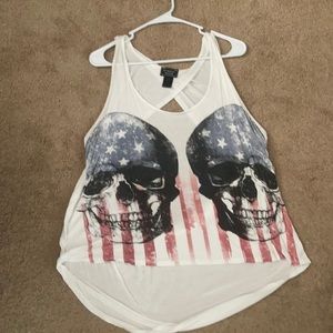 Drape back patriotic tank